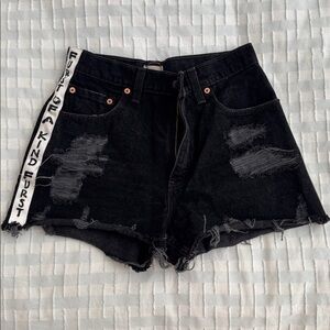Levi's Black High Waist Women Shorts